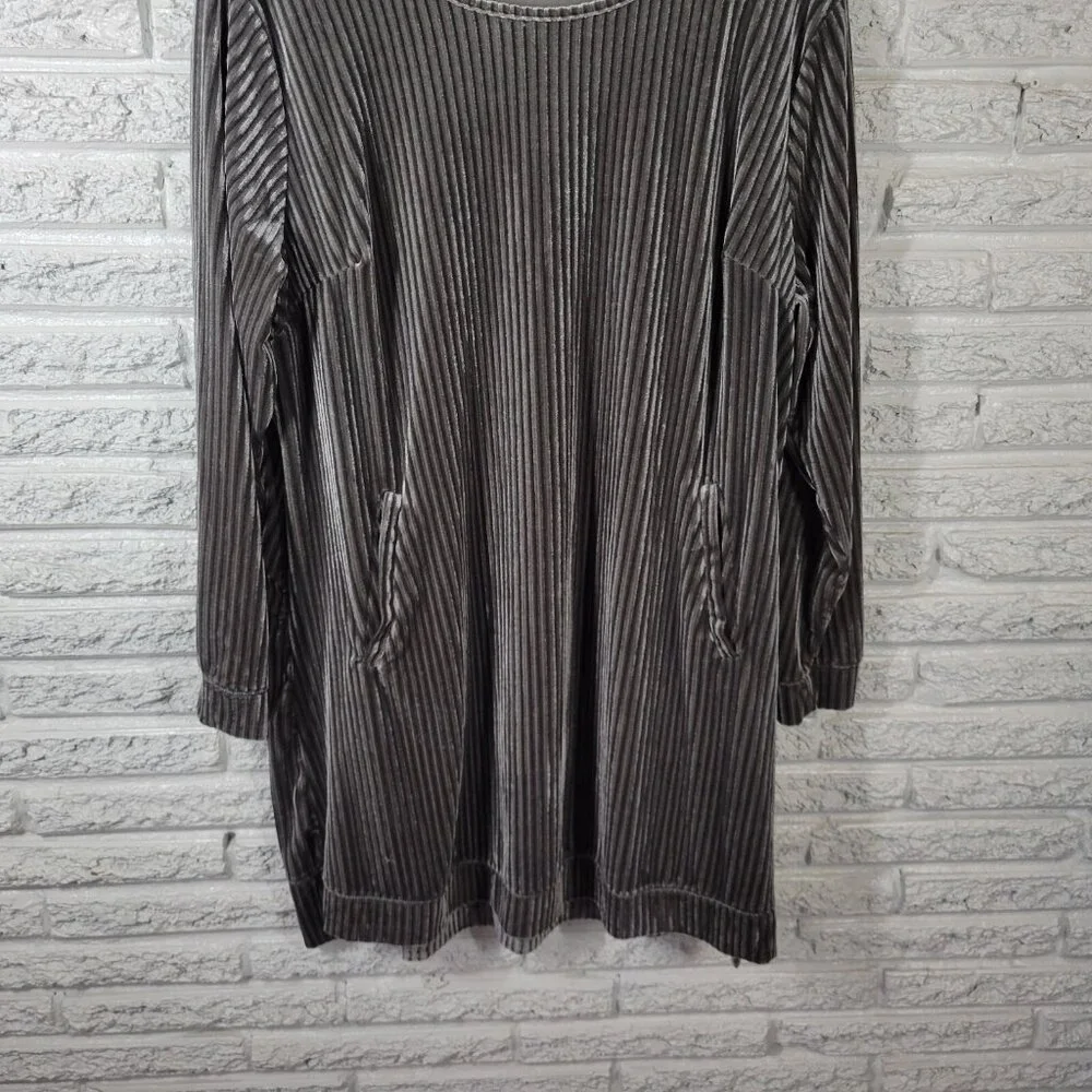 Tacera Womens Swim Coverup 2X Plus Robe Dress Gray Velour Soft Comfy SWE102E